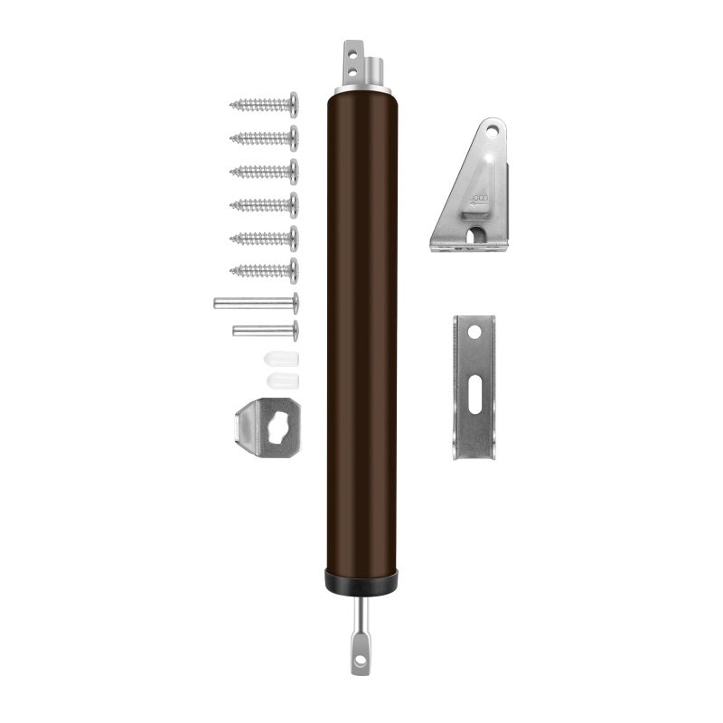 OXDFK Screen and Storm Door Closer Kit, Heavy Duty Pneumatic Screen and Storm Door Closer, Screen and Storm Door Push Button Latch Set Replacement Kit, Adjust Smooth Closing Speed (Brown) - Image 1